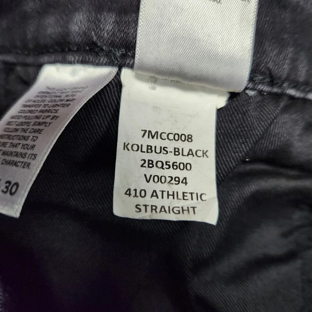 Lucky Brand 410 Athletic Straight Black Denim Jeans Men's‎ 34x30 Stretch